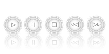 Vector set of media buttons clipart