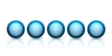 Vector set of media buttons