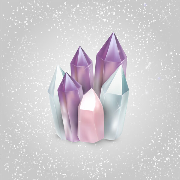 Vector illustration of crystals.