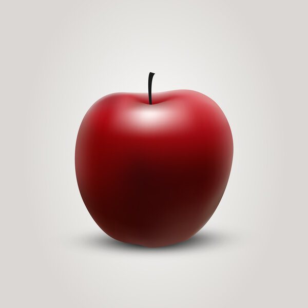 Vector illustration of a red apple.