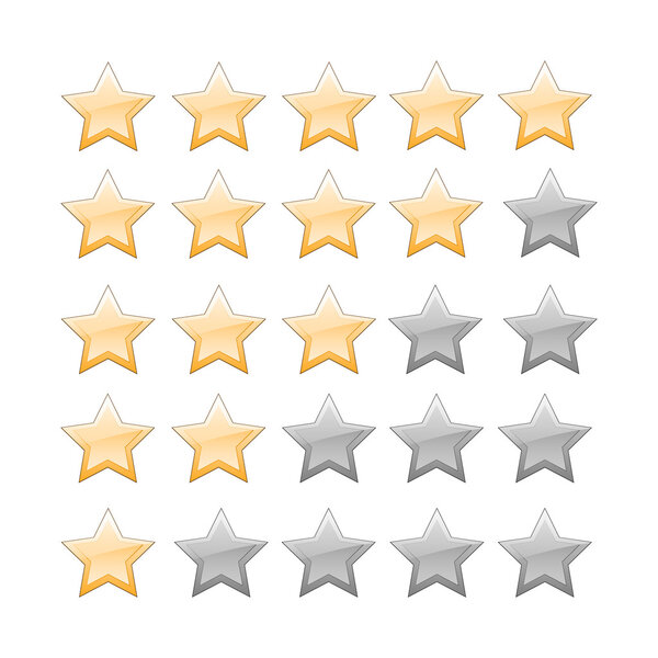 Vector set of star buttons.