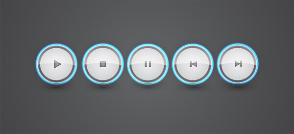 Vector set of media buttons.