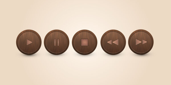 Vector set of media buttons.