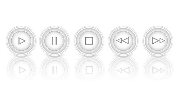 Vector set of media buttons