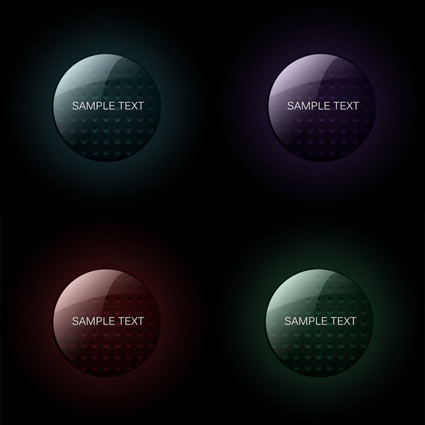 Set Of Web Color Round Buttons. Vector illustration. Eps10.