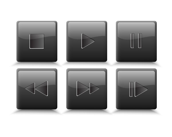 Vector set of media buttons