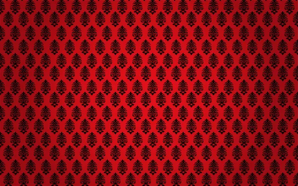 Красный Узор Швов Дамаска Винтажная Векторная Иллюстрация — стоковый вектор