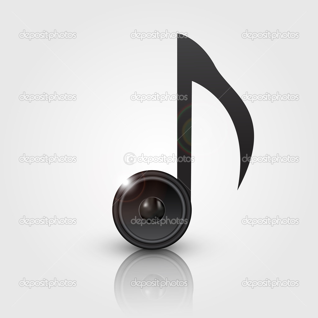 Vector abstract note with speaker.