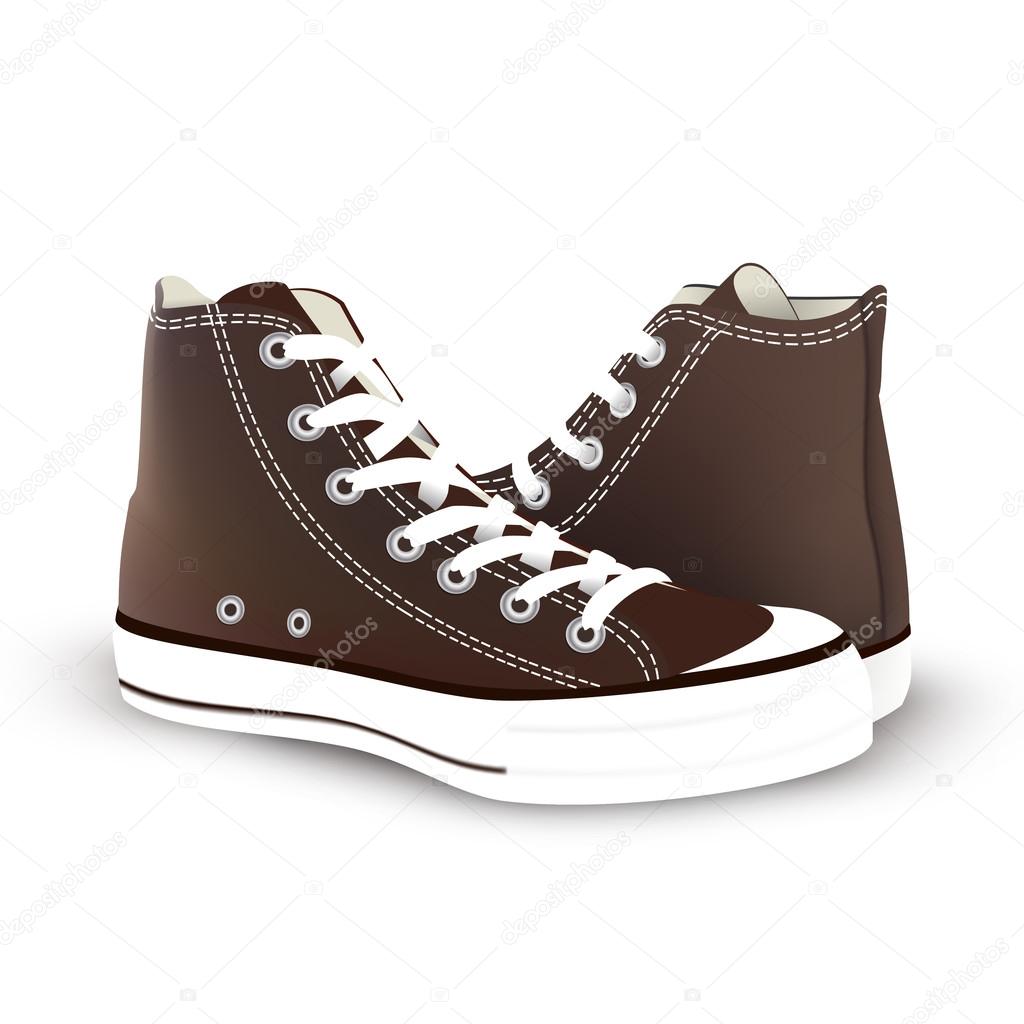 pair of sneakers on white background. Vector illustration