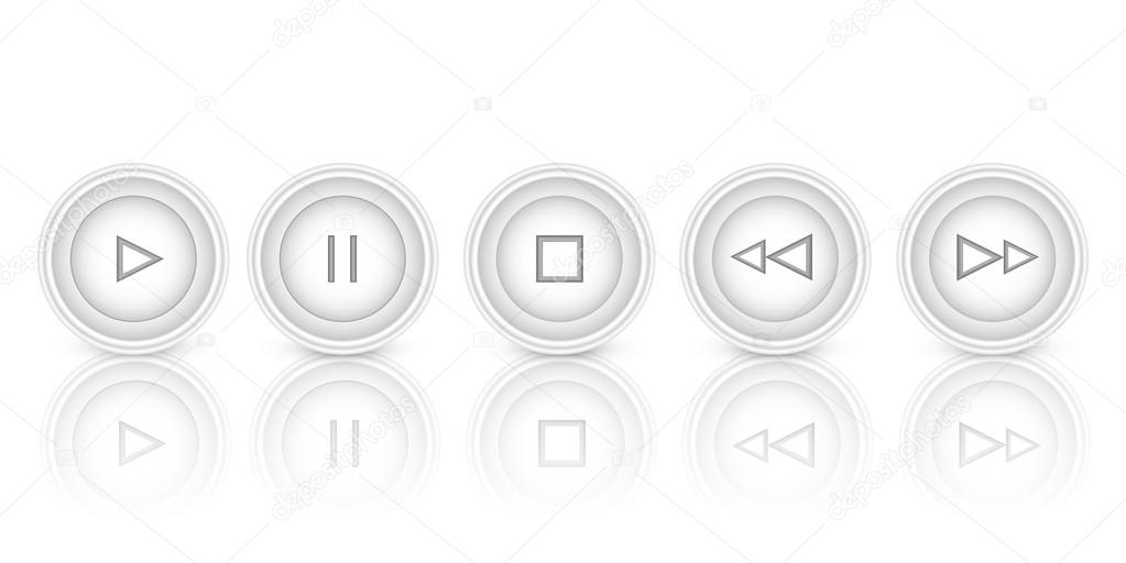 Vector set of media buttons