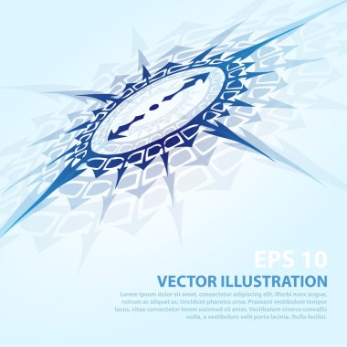 Vector background with blue compass. clipart