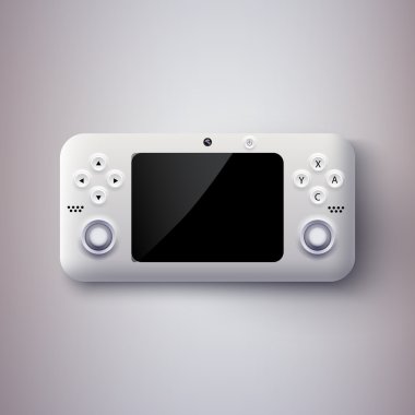 Vector illustration of a game console. clipart