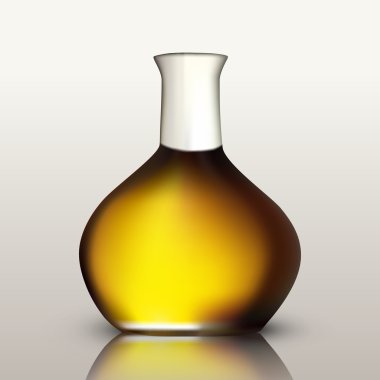 Bottle of golden oil. Vector illustration clipart