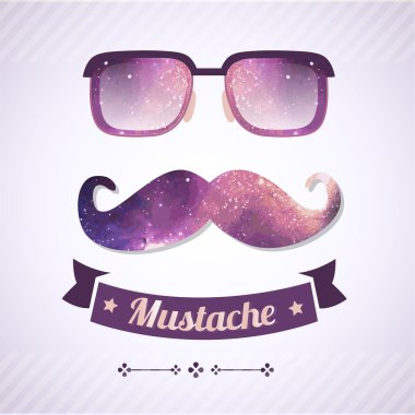 Nerd glasses and mustaches. Vector Illustration clipart