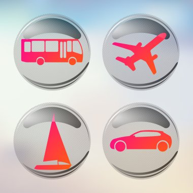 Set of vacation and travel icons. Vector icon set clipart