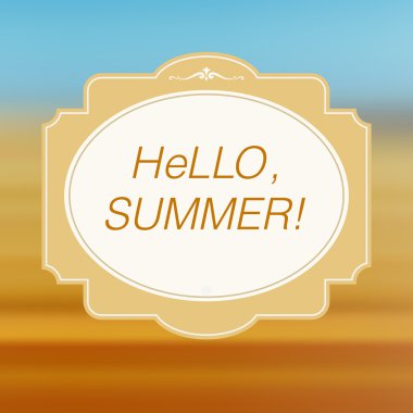 Vintage hello summer card clipart