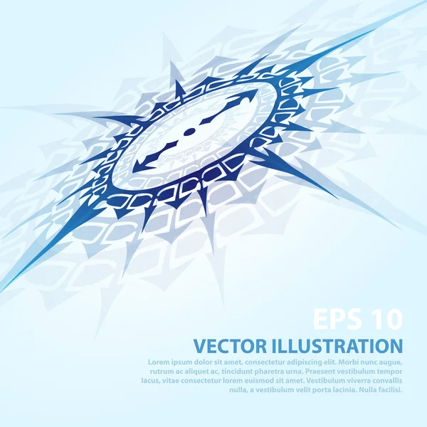 Vektorové Pozadí Modrými Kompas — Stockový vektor