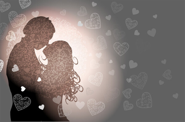 Valentine's background with couple in love.