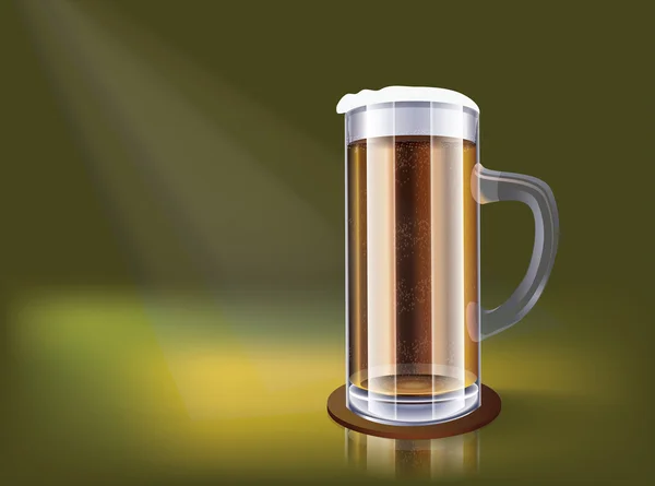 Eccellente Bicchiere Birra Illustrazione Vettoriale — Vettoriale Stock