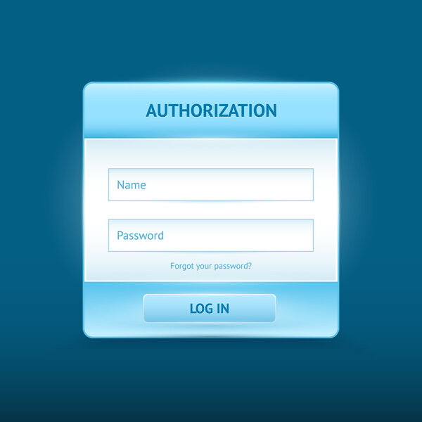 Login and register glossy web forms