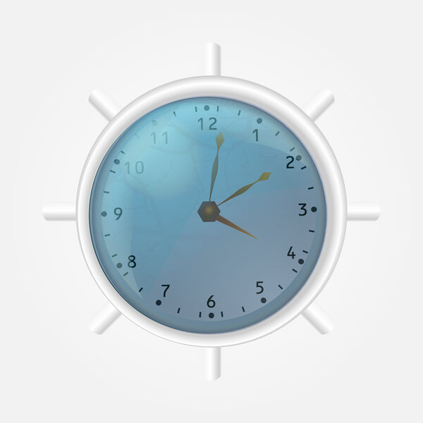 White clock. Vector illustration