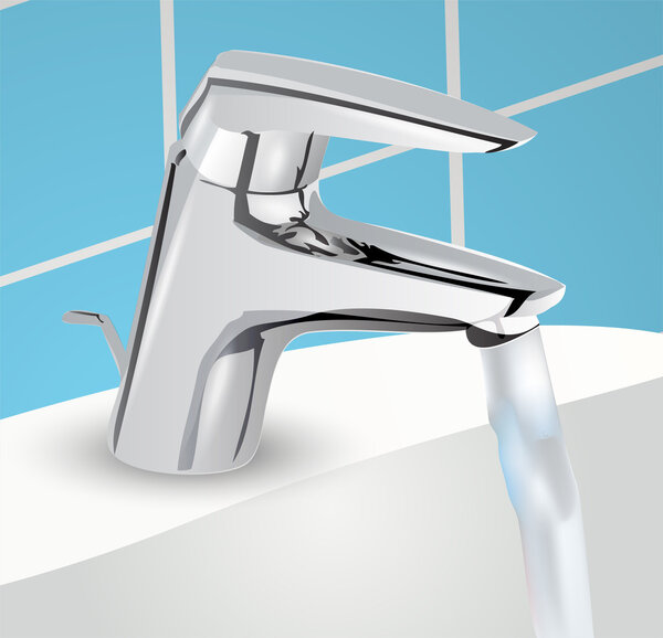 Water tap. Vector illustration.