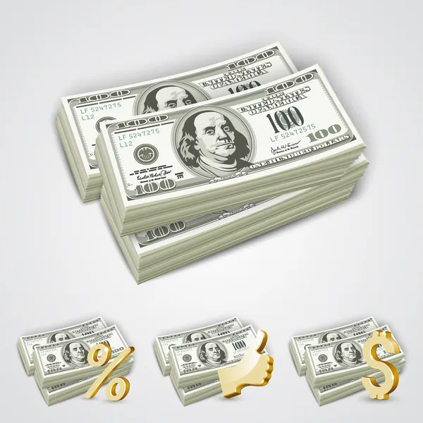 Dollar Bills Package — Stock Vector
