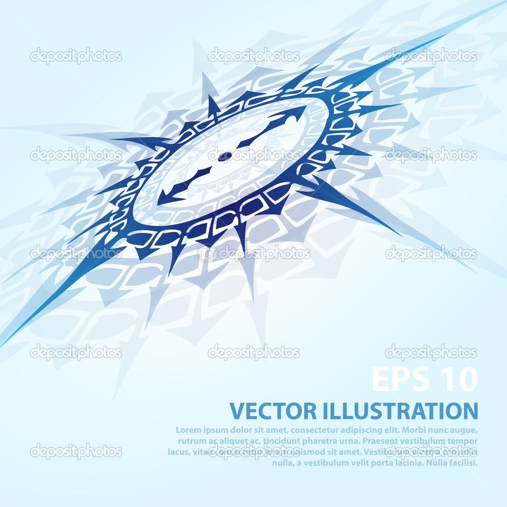 Vector background with blue compass.