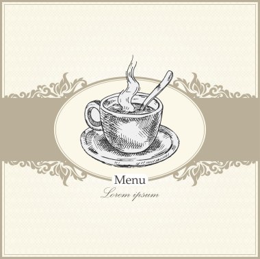 Restoran, Cafe, bar kahvehane için vintage menüsü