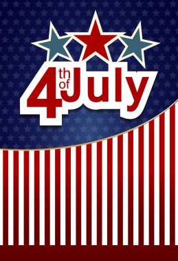 USA independence day banner with US flag. Vector illustration clipart