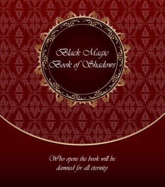 Vintage background, vector gold and red template clipart