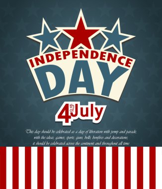 USA independence day banner with US flag. Vector illustration clipart