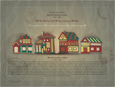 Document of small historic town clipart