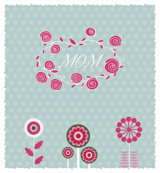 Kartkę Życzeniami Dzień Matki Grafika Wektorowa Wiosennych Kwiatów — Wektor stockowy
