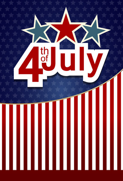 USA independence day banner with US flag. Vector illustration