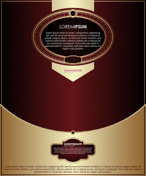 Fondo Vintage Vector Oro Plantilla Roja — Vector de stock