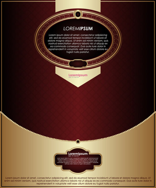 Винтажный фон, векторное золото и красный шаблон
