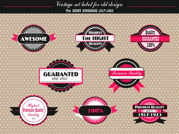 Vintage Set Vector Labels Old Design — Stock Vector