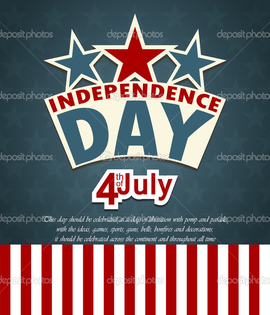 USA independence day banner with US flag. Vector illustration