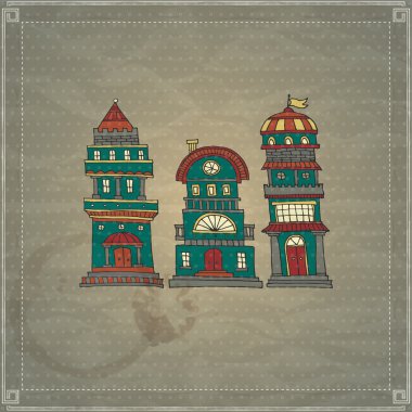 Cartoon castle towers vector illustration   clipart