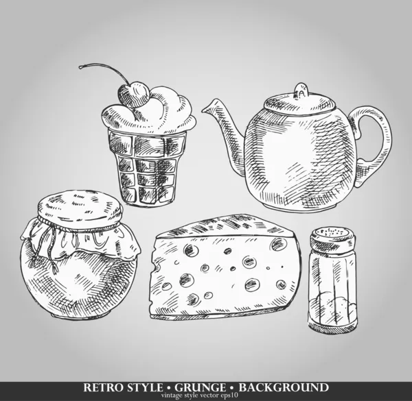 Set Tea Time Elements — Stock Vector