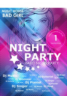 gece parti Tasarım poster ile kız moda