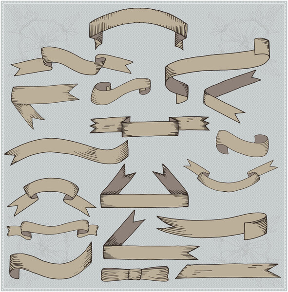 Набор винтажных ленточных баннеров
