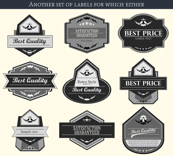 Retro Vector Labels Badges — Stock Vector