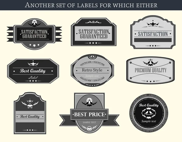 Etiquetas Insignias Vectores Retro — Vector de stock