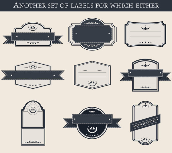 Set Different Labels Retro Style Stock Illustration