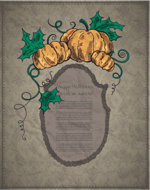 mutlu halloween pumpkins ve boşluk metin için kart. vektör çizim