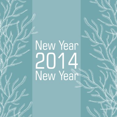 Yeni 2014 yılı kart mavi ve beyaz renk vektör
