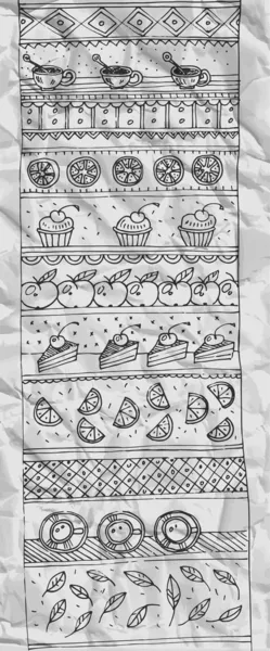 Vector Illustration Various Sweet Desserts — Stock Vector