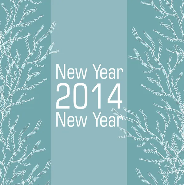 Nueva Tarjeta Vectorial 2014 Año Colores Azul Blanco — Vector de stock